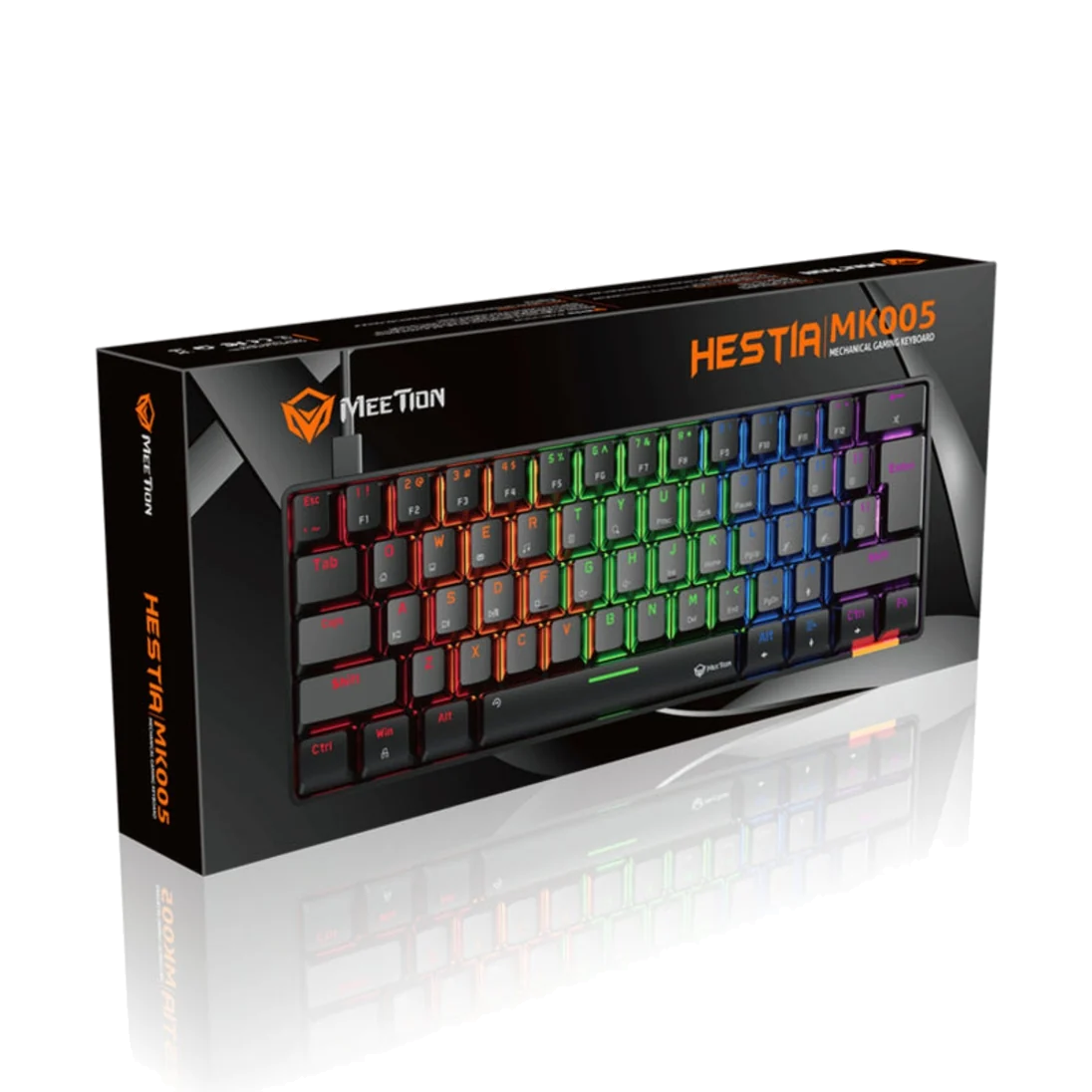 Meetion HESTIA MK005 / Mechanical Gaming Keyboard  / RGB / Type-c Interface / Outemu Blue / Anti-Ghosting / Black