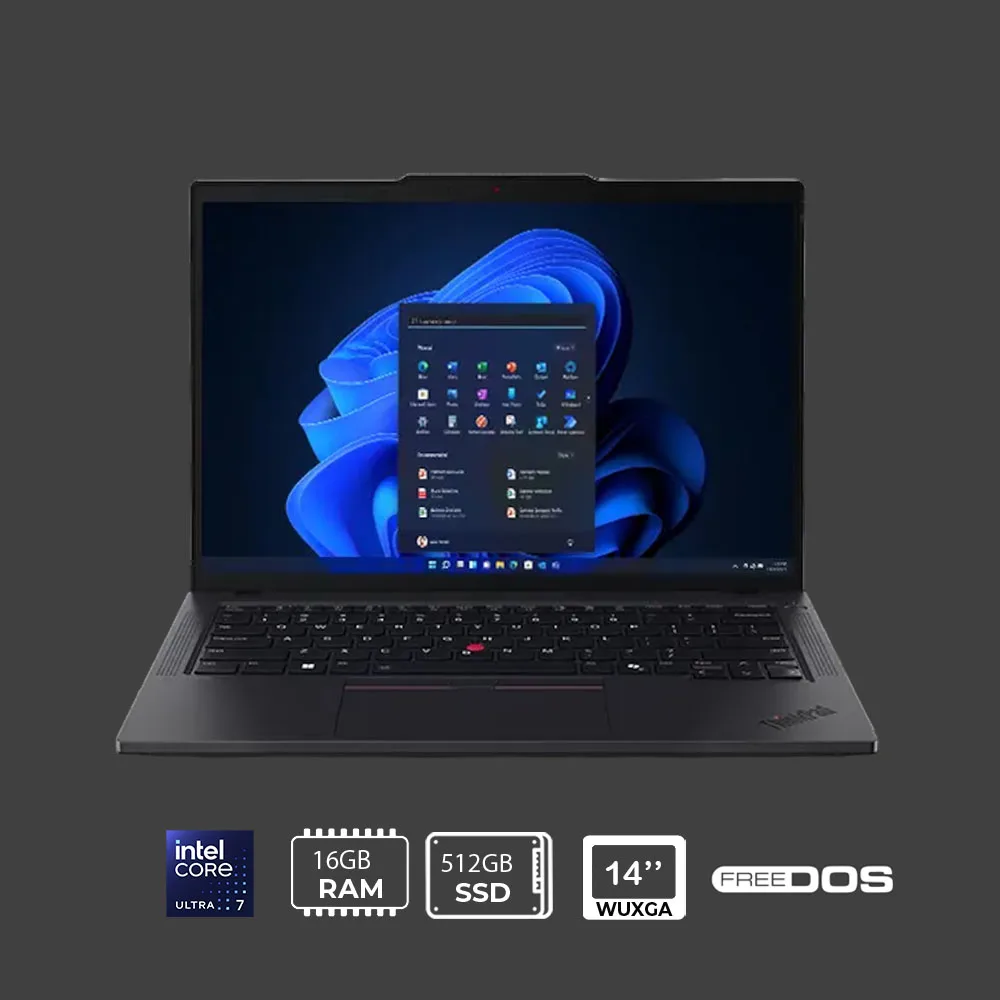 Lenovo Thinkpad T14 Gen6 / Intel Core Ultra 7 255U / 16GB DDR5 / 512GB SSD / Intel Graphics / 14-inch WUXGA (1920*1200) IPS Touch/ DOS / Backlit | EN |US