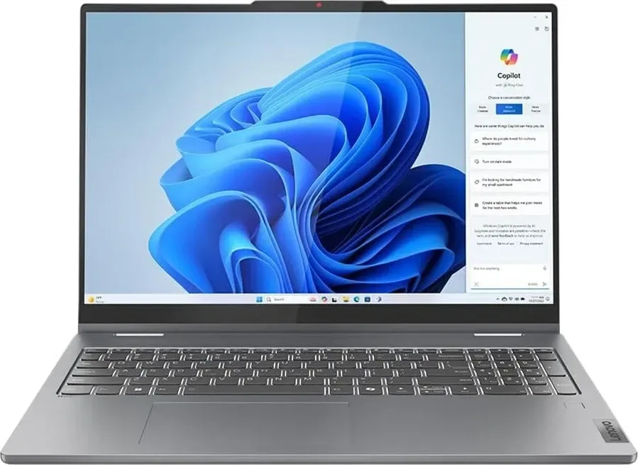 Lenovo IdeaPad-5 2in1 (x360) 16IRU9 / Intel Core7-150U / 16GB-LPDDR5X-5200 / 1TB-SSD / Intel Graphics / 16-inch WUXGA IPS Touch / Win11 H / Luna Grey / *Pen* | FPR | Backlit-KB EN