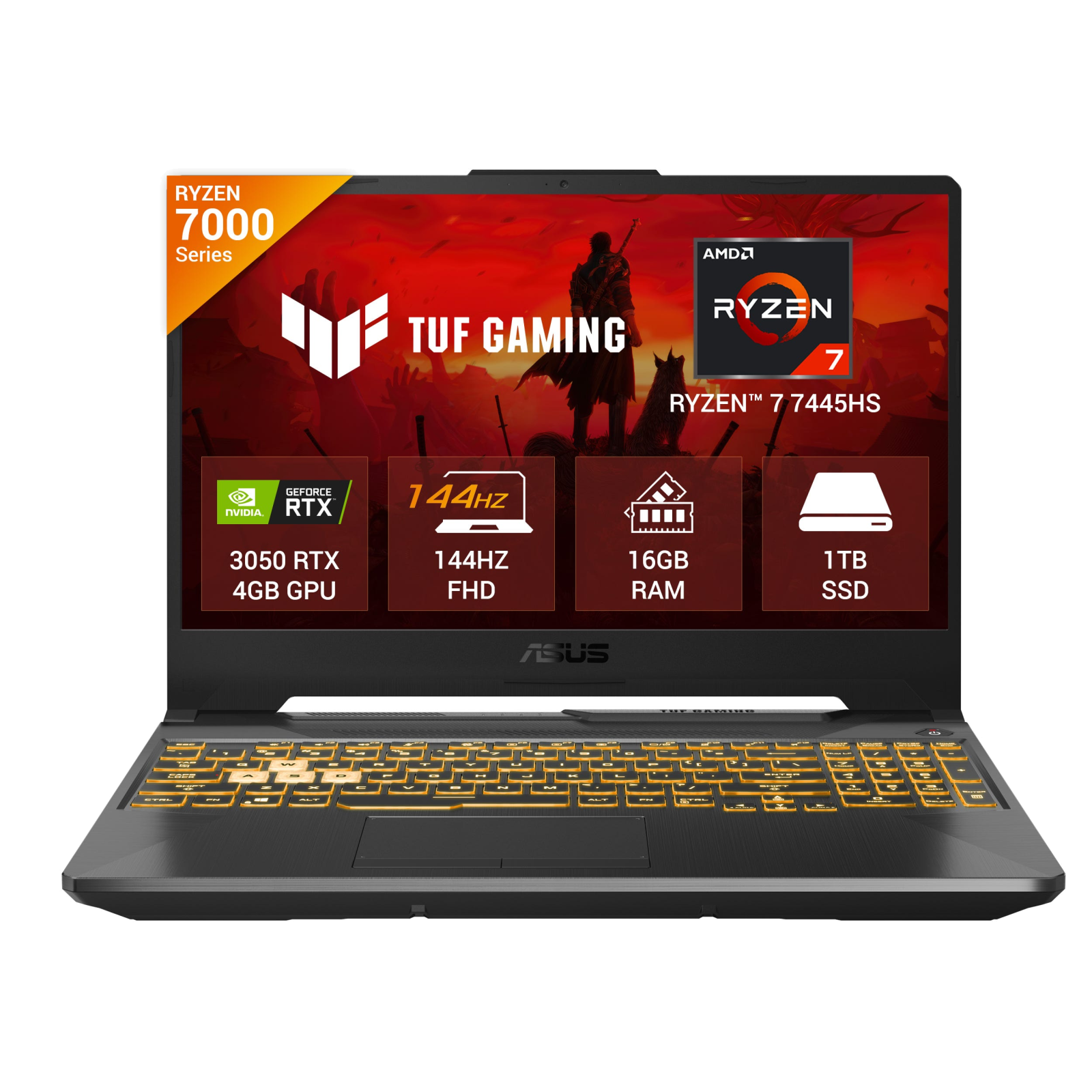 Asus TUF A155 FA506NCG-HN199W / Amd Ryzen7-7445HS / 16GB-DDR5 / 512GB-SSD / 4GB-RTX3050 / 15.6-inch FHD IPS 144Hz / Win11 / Graphite Black/ Backlit-KB | IN