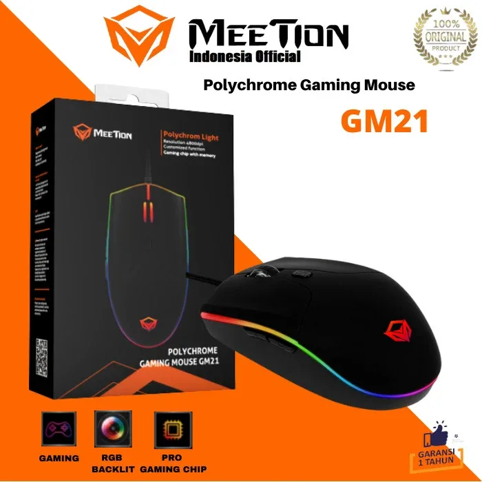 Meetion Gaming Mouse MT-GM21 Chromatic RGB Circulation Backlit